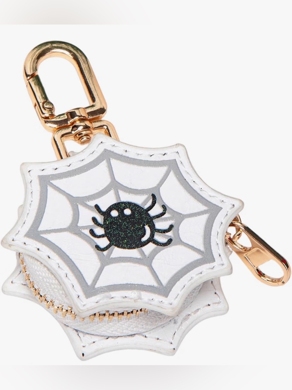 White Spider Web Coin Pouch Keychain